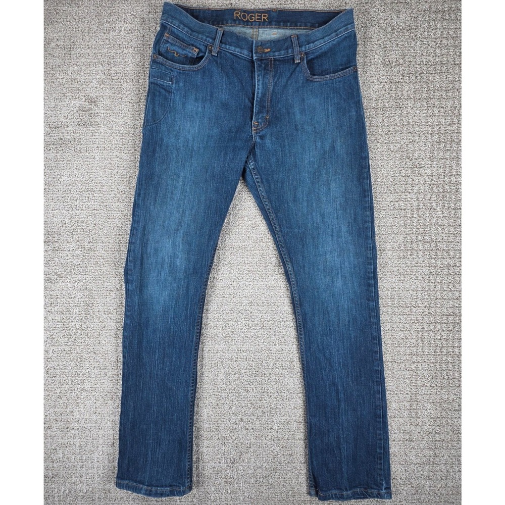Kimes Ranch Roger Mens Jeans 34x32 Dark Wash Straight Leg Denim Made in USA